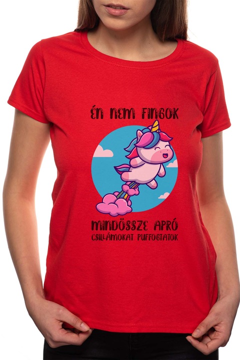 Én nem fingok, Kerek nyakú női póló, 100% Pamut, 535, Piros