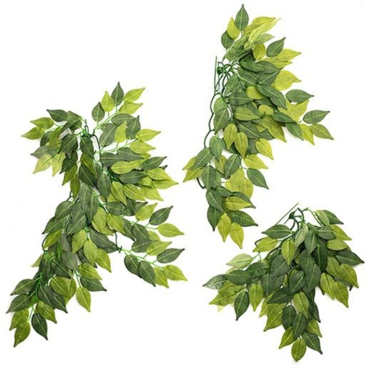 Planta artificiala decorativa petru terariu Repti-Zoo, 40 cm, Verde