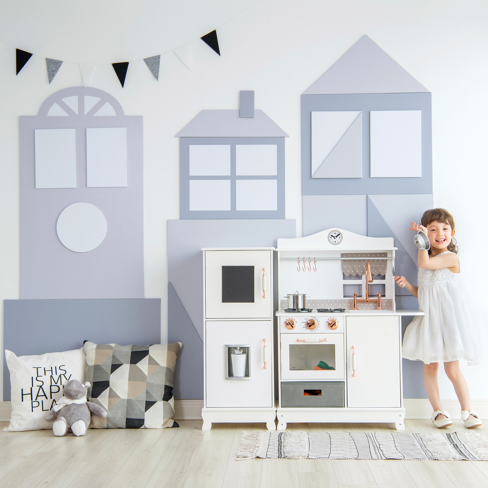 Cuisine bois enfant potager et machine à laver verte jouet, little chef Teamson Kids | La Redoute