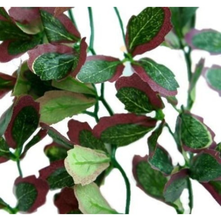 Planta artificiala pentru terariu Repti-Zoo, 40 cm, Verde / Visiniu