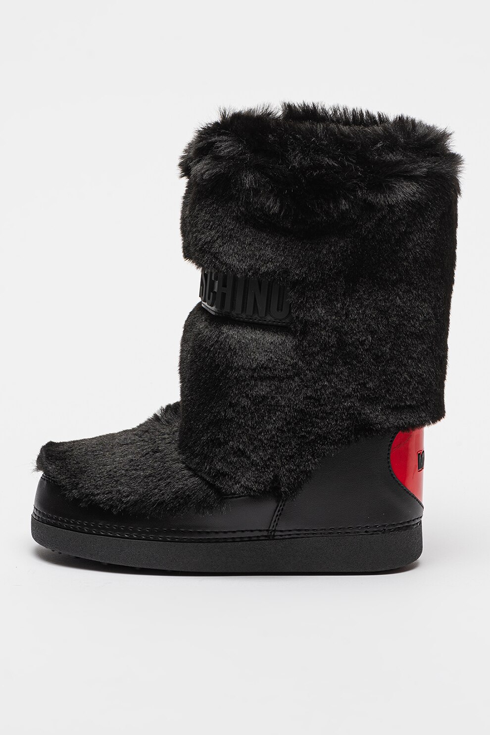Love Moschino, Cizme mid-calf de iarna, cu garnituri de blana