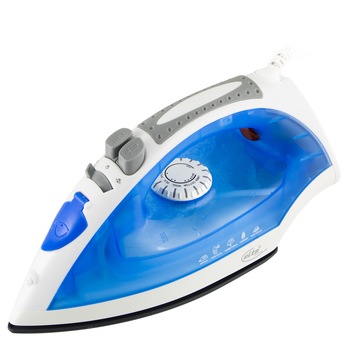 Fier de calcat cu talpa ceramica Elta 2300W, 0.25l, alb/albastru Fier de calcat cu talpa ceramica Elta 2300W, 0.25l, alb/albastru