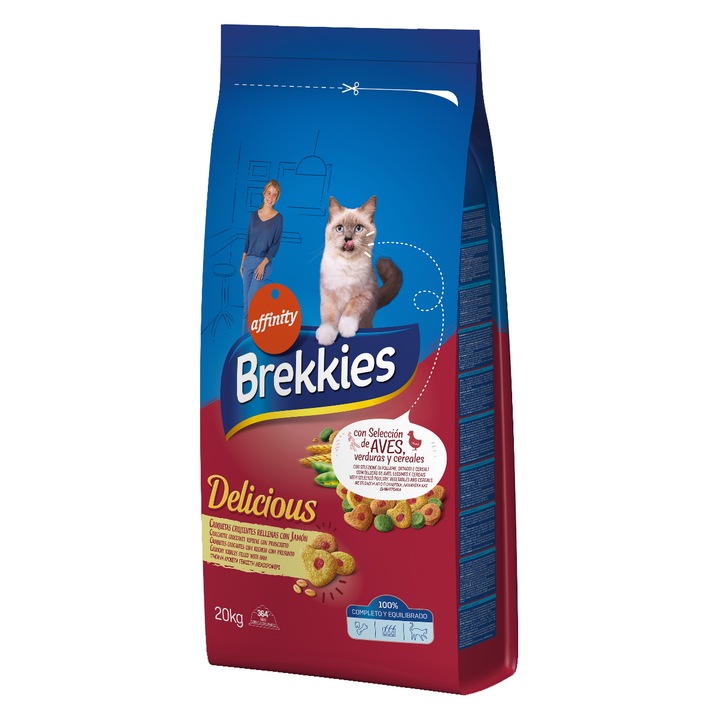 Hrana uscata pentru pisici Brekkies Excel Delice, Pui & Curcan, 20 Kg
