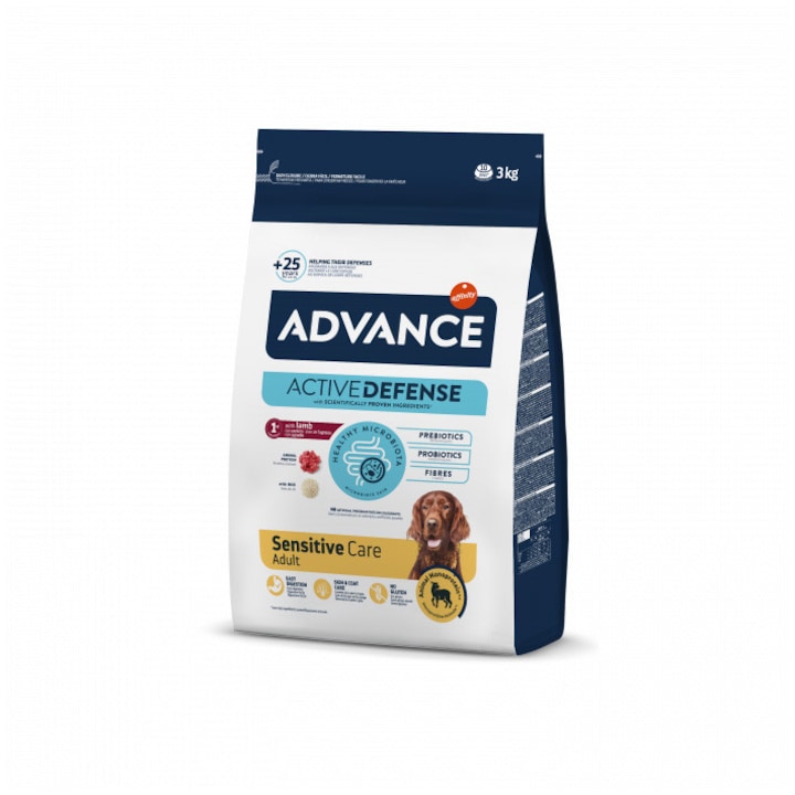 Hrana uscata pentru caini Advance Sensitive, Miel & Orez, 3 Kg