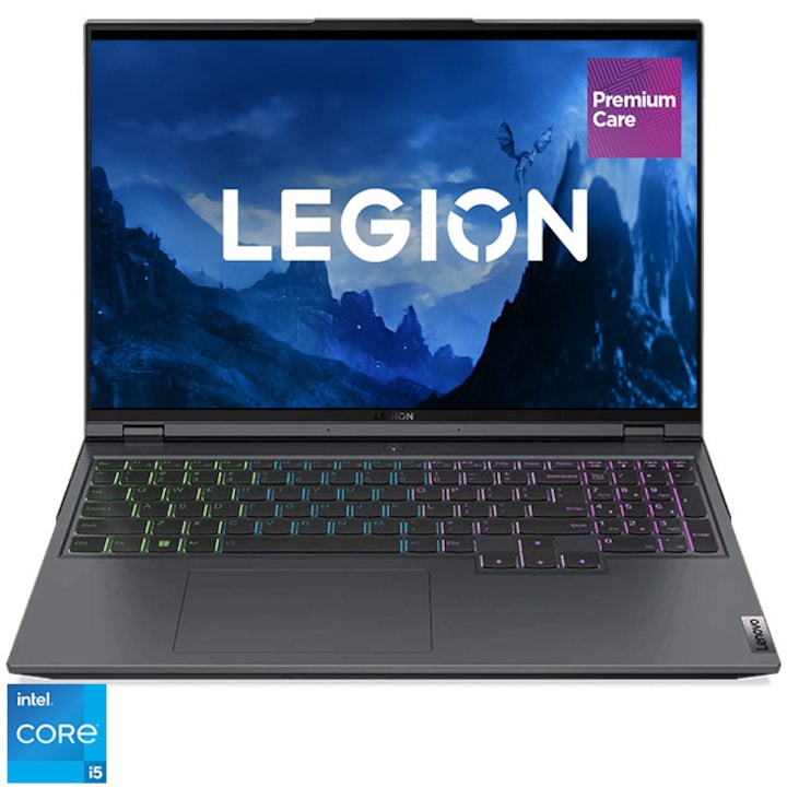Лаптоп Gaming Lenovo Legion 5 Pro 16IAH7H, Intel® Core™ i5-12500H, 16", WQXGA, 165Hz, RAM 16GB, 512GB SSD, NVIDIA® GeForce® RTX™ 3060 6GB, No OS