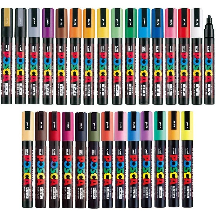 Set 29 markere, Uni Posca Mitsubishi, PC5M, multicolor