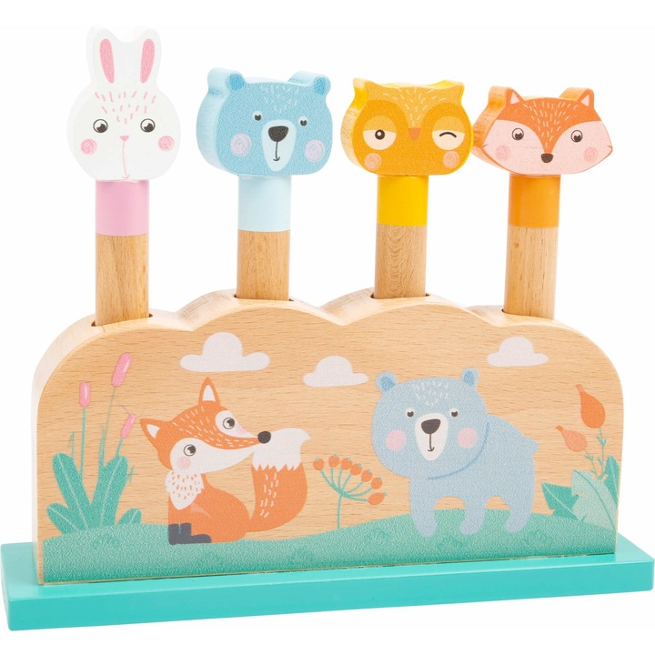 Игра със стрелба Animals, Small Foot, Wood, Multicolor