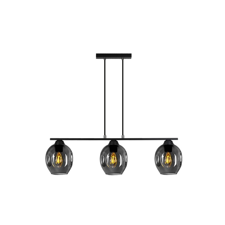 Lampa cu pandantiv in stil Loft Riven 3 Crom Metal