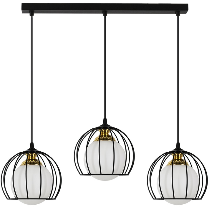 Lampa suspendata Molino 3L negru pentru camera