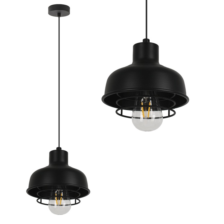 Függőlámpa, Lampex, Roco 1 fekete fém függőlámpa