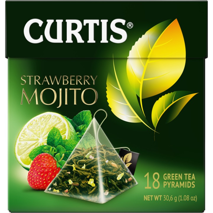 Curtis Eper Mojito, ízesített zöld tea piramis-filterben, 18x1,7gr
