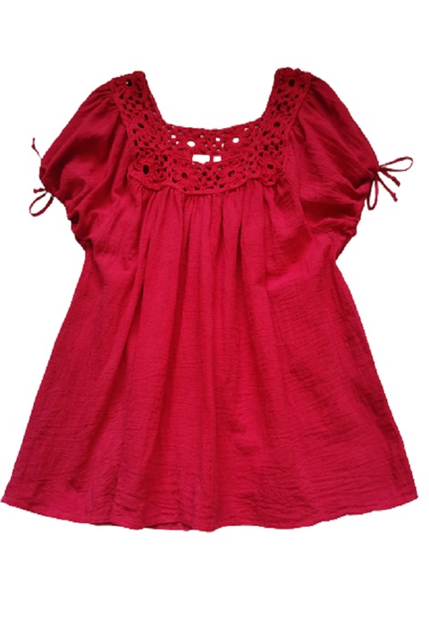 Bluza bumbac cu ajur, Ciclam
