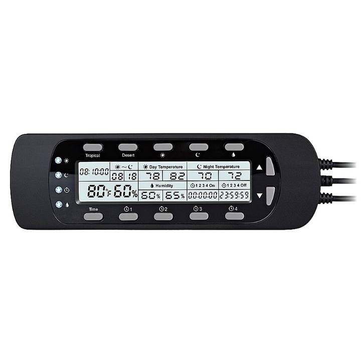 Termostat pentru terariu, Repti-Zoo, Afisaj LCD, Cronometru, Negru