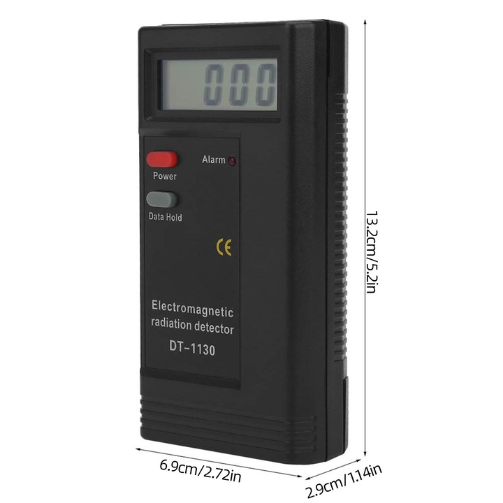 Detector digital radiatii electromagnetice, Portabil, Contor EMF, Negru