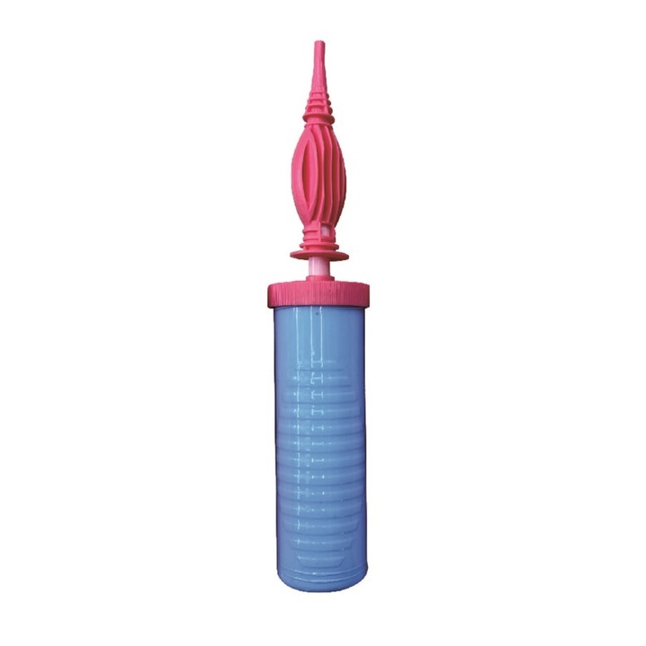 Pompa manuala de umflat baloane, 29 cm, albastru / Roz