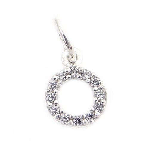 Pandantiv Cerc cu pietre, Argint 925, 1,3 cm x 0,7 cm