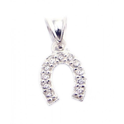 Pandantiv Potcoava cu pietre, Argint 925, 1,4 cm x 0,6 cm