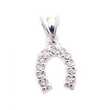 Pandantiv Potcoava cu pietre, Argint 925, 1,4 cm x 0,6 cm Pandantiv Potcoava cu pietre, Argint 925, 1,4 cm x 0,6 cm