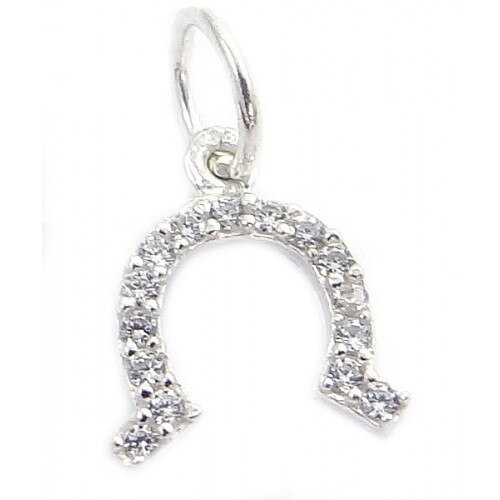 Pandantiv Potcoava cu pietre, Argint 925, 1,6 cm x 0,8 cm