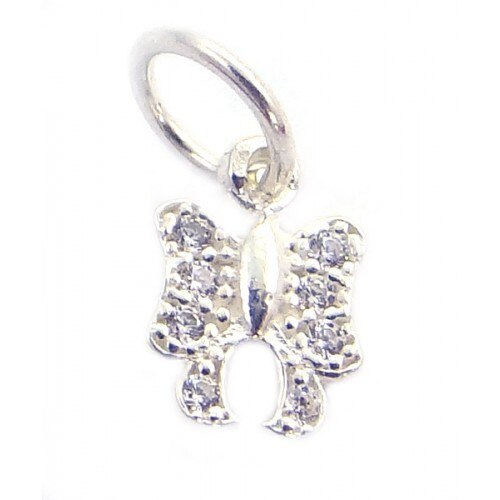 Pandantiv Fundita cu pietre, Argint 925, 1,3 cm x 0,7 cm