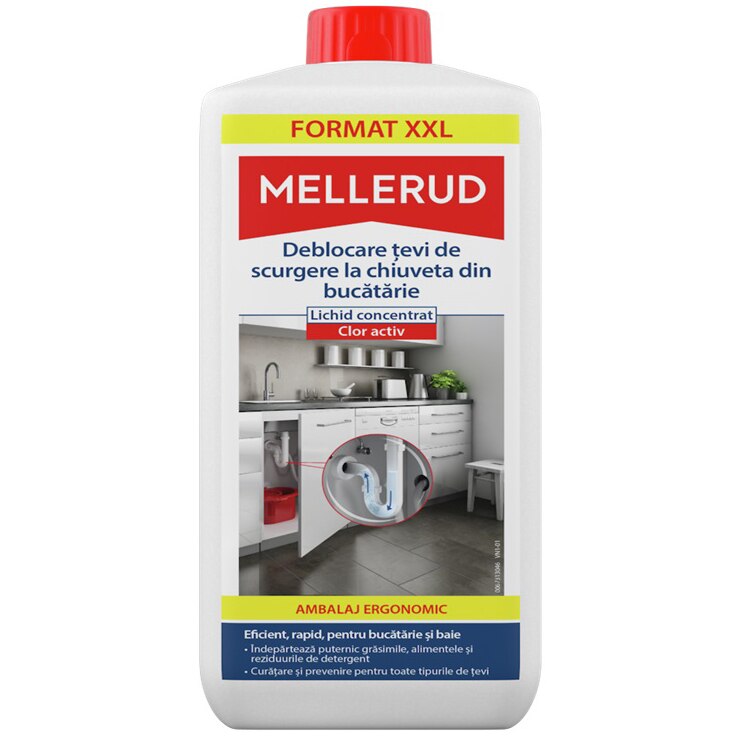 Gel pentru desfundat tevi de scurgere Mellerud 1.75L