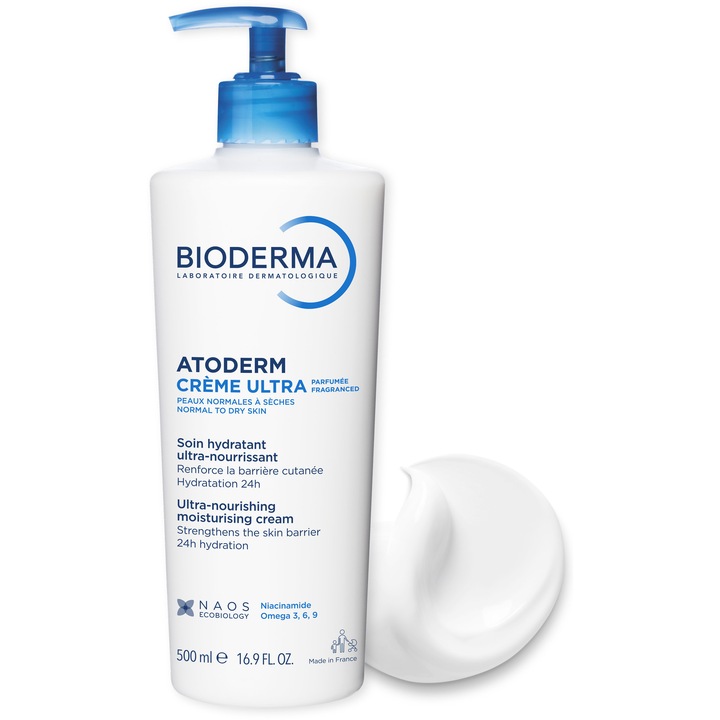 Крем за тяло Bioderma Atoderm Ultra, За нормална/суха кожа, С аромат, 500 мл