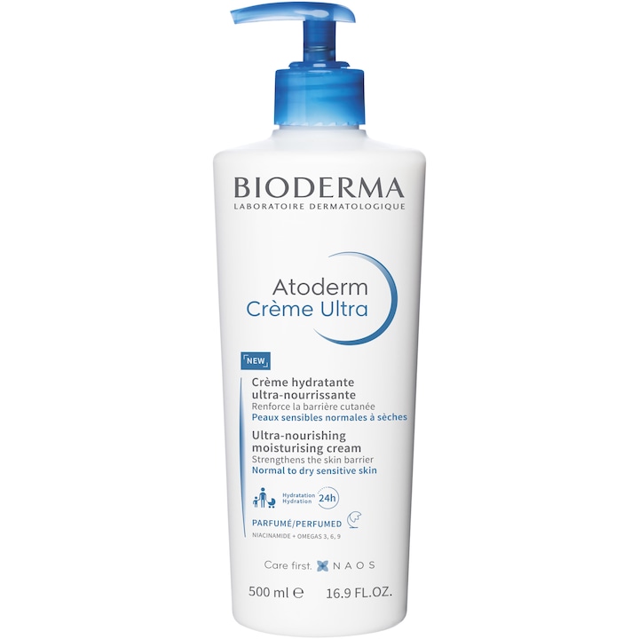 Крем за тяло Bioderma Atoderm Ultra, За нормална/суха кожа, С аромат, 500 мл