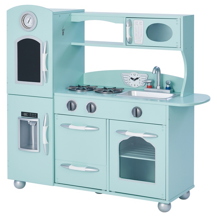 Bucatarie copii Little Chef Chelsea, Teamson Kids, MDF/Lemn, Verde menta