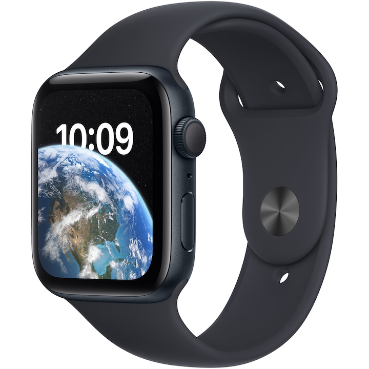 Apple Watch SE 2 (2022), GPS, Carcasa Midnight Aluminium 44mm, Midnight Sport Band