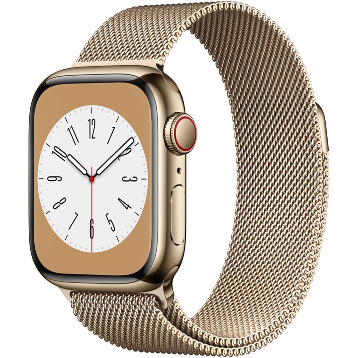 Apple Watch 8, GPS, Cellular, Корпус Gold Stainless Steel 41mm, Gold Milanese Loop