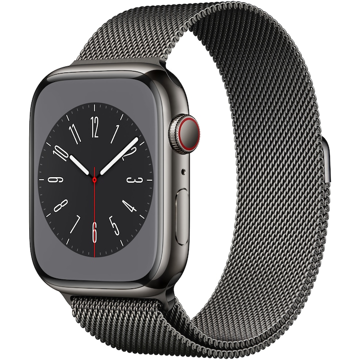 Apple Watch 8, GPS, Cellular, Корпус Graphite Stainless Steel 45mm, Graphite Milanese Loop