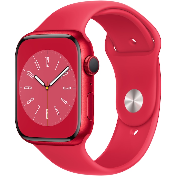 Смарт часовник Apple Watch 8, 45 мм, Cell, RED Aluminium Case, RED Sport Band