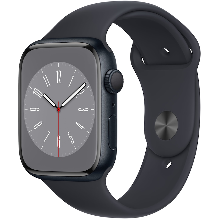 Apple Watch 8, GPS, Корпус Midnight Aluminium 45mm, Midnight Sport Band