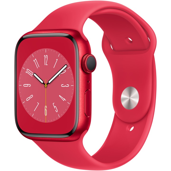 Смарт часовник Apple Watch 8, 45 мм, RED Aluminium Case, RED Sport Band