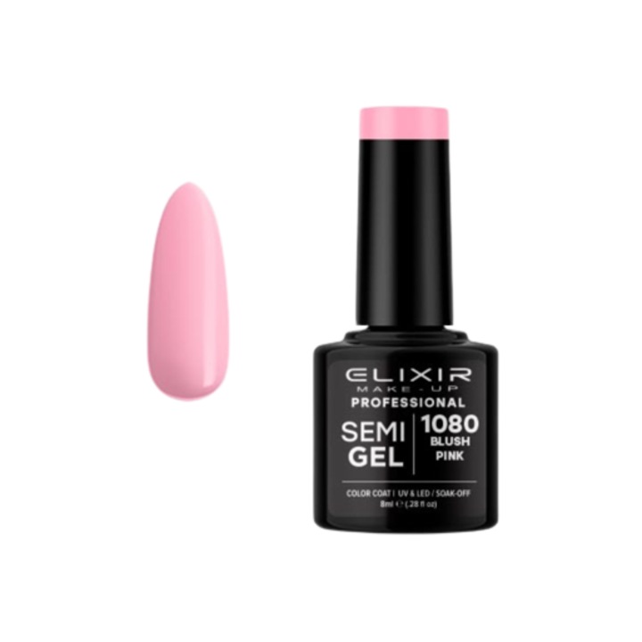 Oja semipermanenta Elixir Make-Up 1080 Blush Pink 8ml