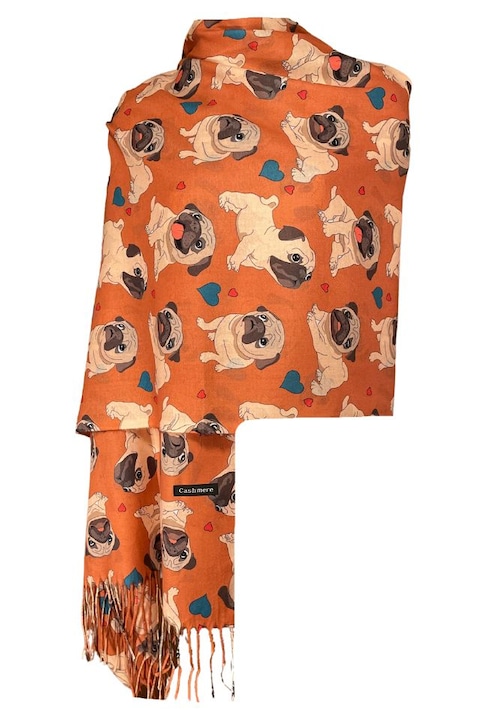 Дамски шал тип C, Dacali, керемидено кафяв, 180 х 70 см