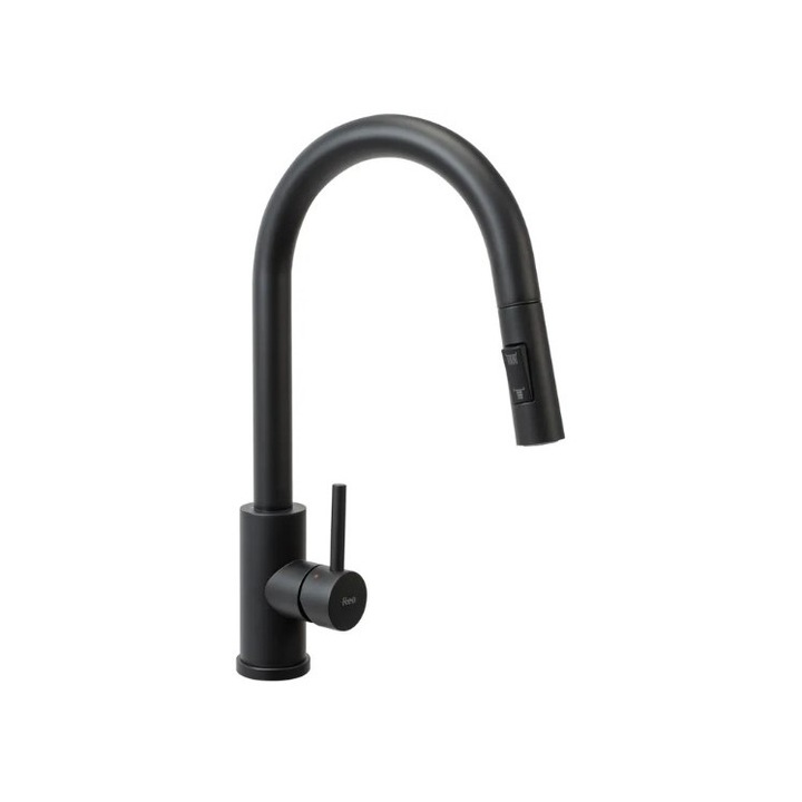 Смесител за кухня Rea Fresh Black, Месинг, Черен