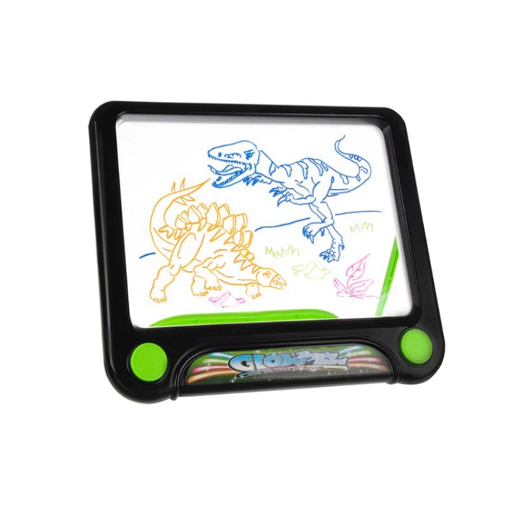 Tableta Grafica Magic Drawing Pad LED pentru Desen, cu laveta pentru curatat, negru