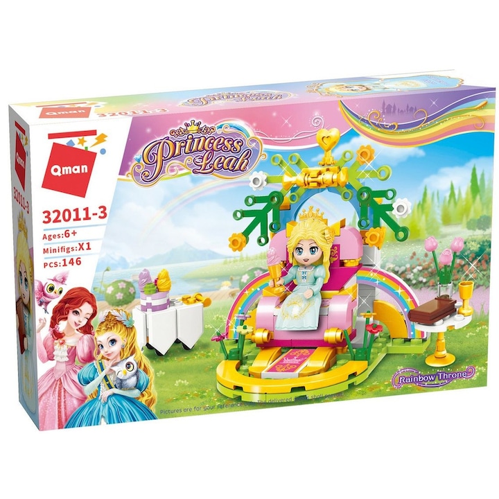 Конструктор, Qman, Princess Leah, Престол на дъгата, 146 Части, Многоцветен