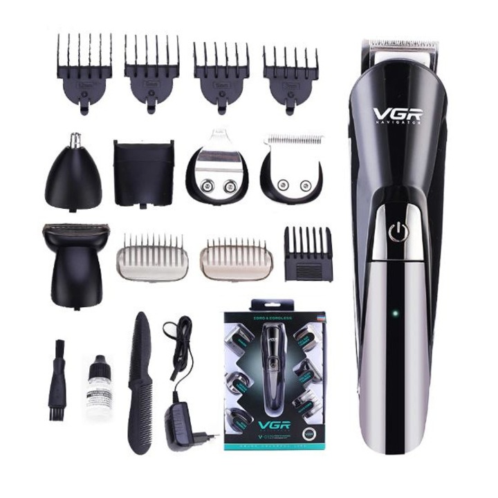 VGR V012 vágó és borotva, gyorstöltéses testápoló 6 az 1-ben, fekete/szürke