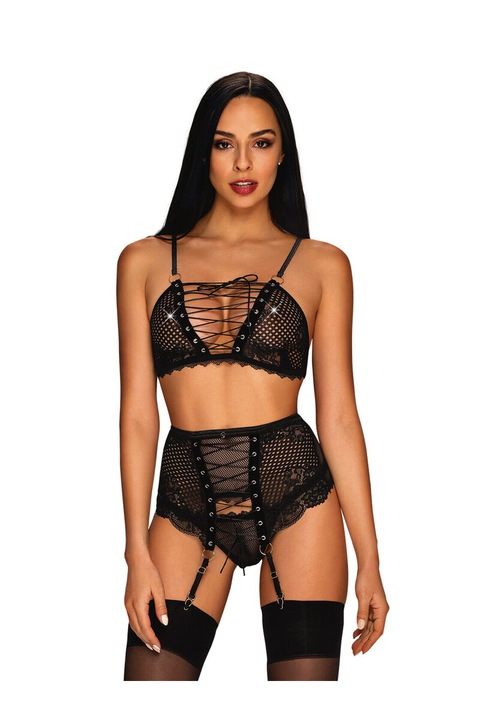 Szexi fehérnemű szett, Obsessive, Basitta Black