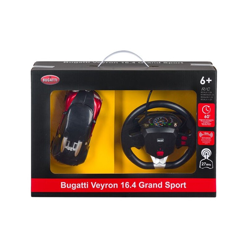 Детска кола Bugatti, Дистанционно управление, Светлина, Мащаб 1:24 ...