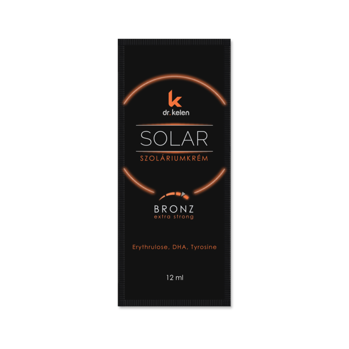 Крем за солариум, Dr. Kelen, Sun Solar Bronz 2в1, повишава устойчивостта, дълбочината и естествения вид на цвета по време на тен, 12 ml плик