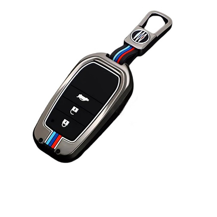 Husa metal pentru cheie Toyota Chr Rav 4 Auris Avensis Prius Aygo Camry Corolla Land Cruiser 200 Prado