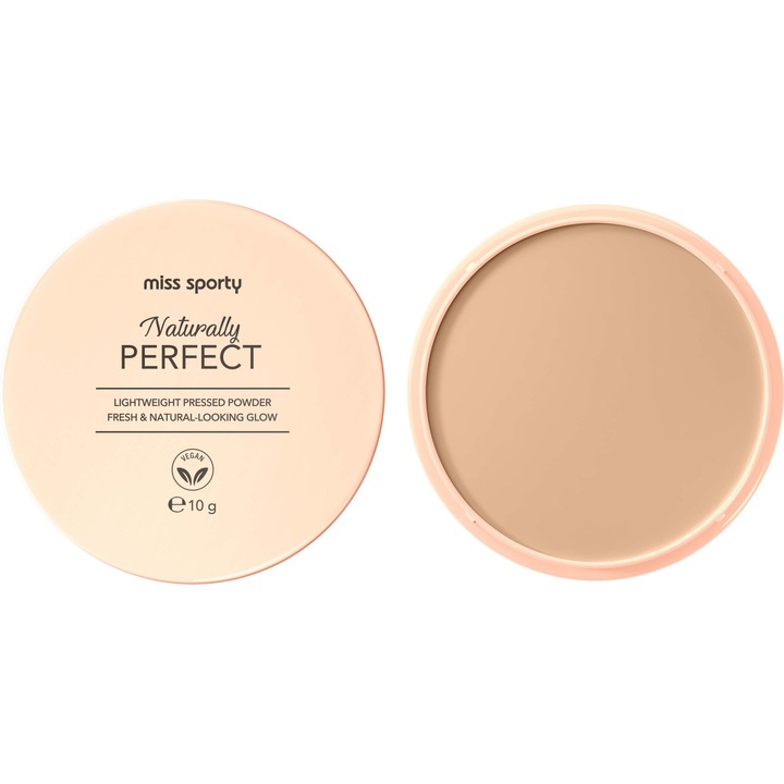 Pudra Miss Sporty Naturally Perfect vegana 002 Fair, 10 g