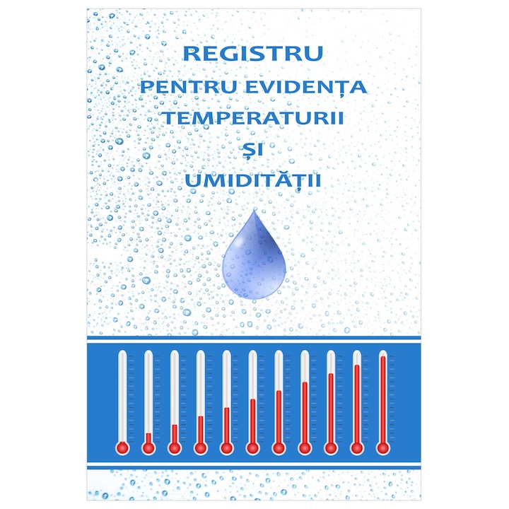 Registru pentru evidenta temperaturii si umiditatii, coperta color, 10 file tiparite fata-verso, format A4