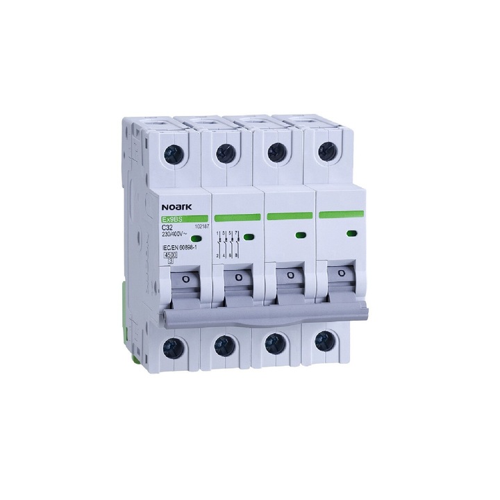 Siguranta automata 4P 32A Curba de declansare C, 4.5 KA, Noark, 102202