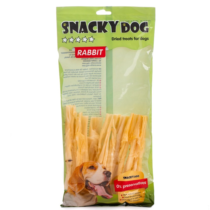 Награда за кучета Snacky Dog заешка кожа, 100 g