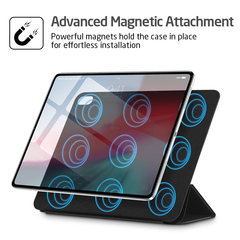 Carcasa ESR magnetica, Yippee Color, iPad Pro, 12.9 inchi 2018, Black