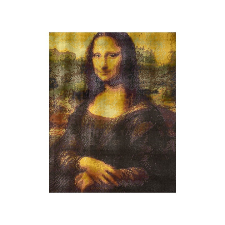 Set goblen cu diamante, fara sasiu, Mona Lisa - da Vinci, 40x50 cm